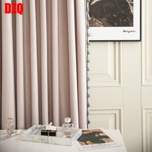 Light Luxury Style Window Curtain for Living Room Transverse Process Velvet Curtain Finished Custom Dirty Pink Nude Pink Curtain