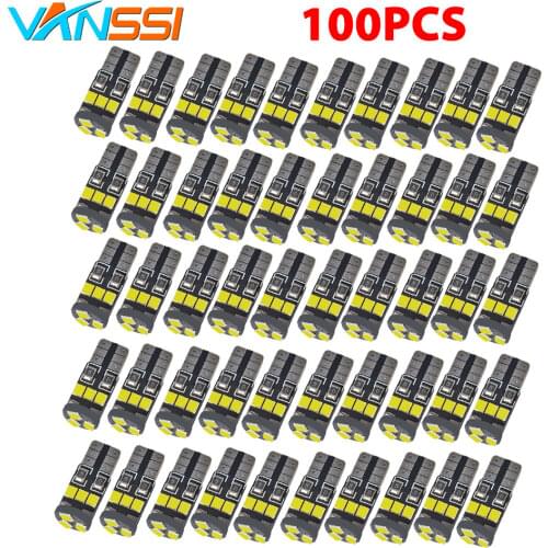 100pcs T10 168 194 Canbus Car LED Bulbs for Interior Dome Map Lights 9SMD 2835 LED Bulbs DC12V 6000k White