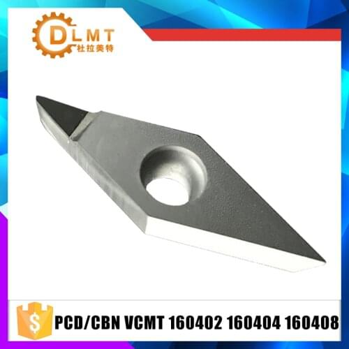 2PCS PCD/CBN VCMT160402 VCMT160404 VCMT160408 PCD Machining Lathe Turning Inserts Diamond Inserts Carbide Lathe Cutter