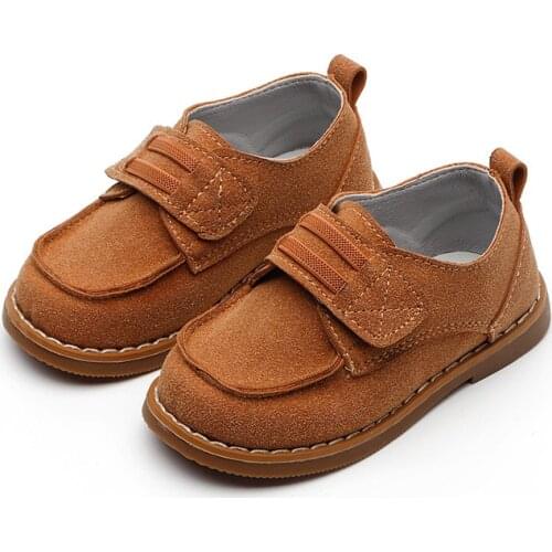 2020 Spring Autumn Boys Leather Shoes Kids Loafers Children Casual Boat Shoes Solid Anti-Slip Canvas Shoes Brown Black Size21-30