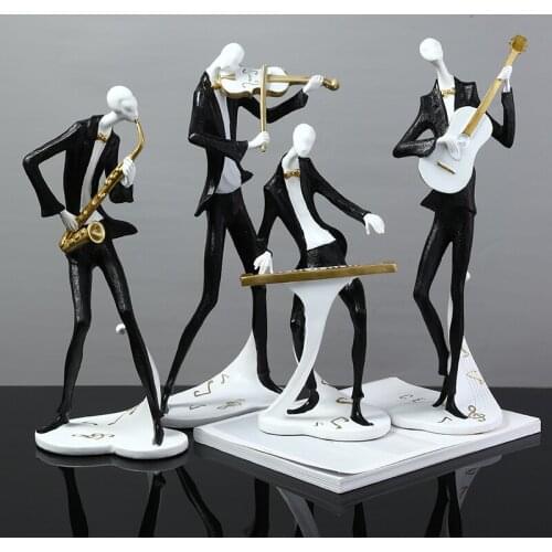 European-style Musician Resin Ornaments Saxophone Ornaments Violin Guitar Band Home Living Room TV Cabinet Decoration Crafts