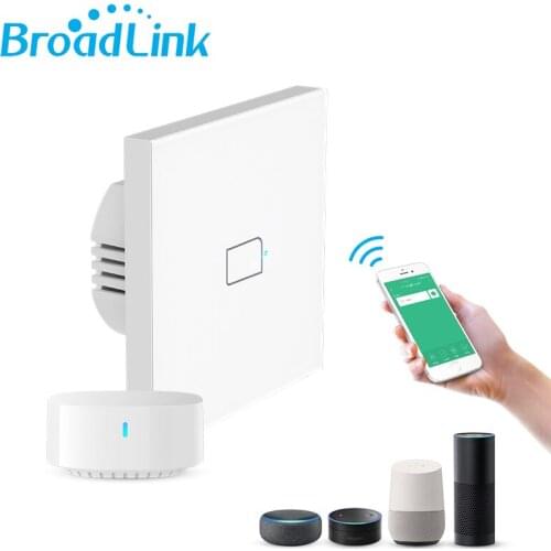 Broadlink TC3 EU 1gang Smart Wall Light Touch Switch WiFi Remote 2Way Feedback No Neutral Wire Aleax Goolge Assistant Compatible