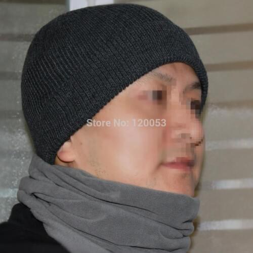 Knitted Rib Merino Wool Caps, Thick Thermal Wool Caps, Good Stretch, Unisex, 2 Colors Choices