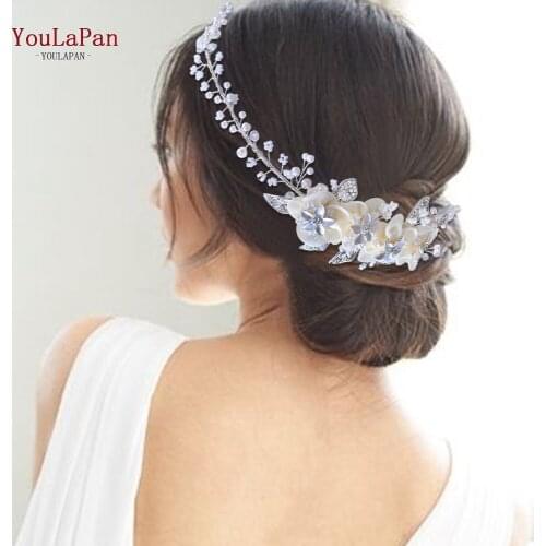 YouLaPan HP274 Flower Bridal Headbands Ivory Wedding Headpieces Hair Bands Jewelry Hair Accessories for Women Brides Headband