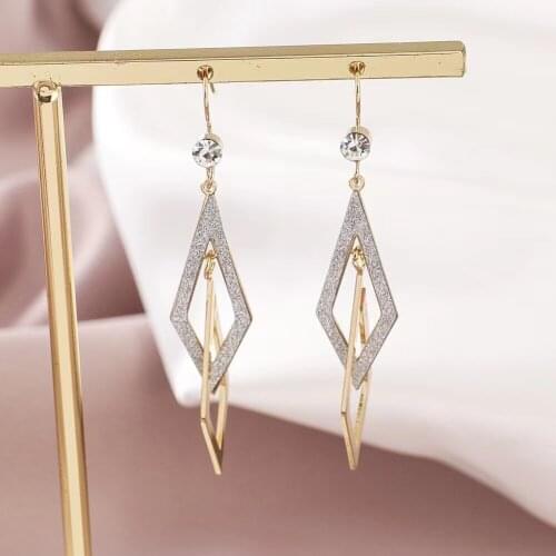 Gojomem European Style Silver Color Big Hollow-carved Water Drop Dangle Earrings Fashion Jewelry for Women Appointment Party