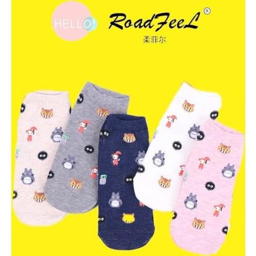 Women Standard Sock Ladies Tonari No Totoro Socks Colorful Woman Ankle Kawaii Cotton Sox Female Spring Classic Chaussette Homme