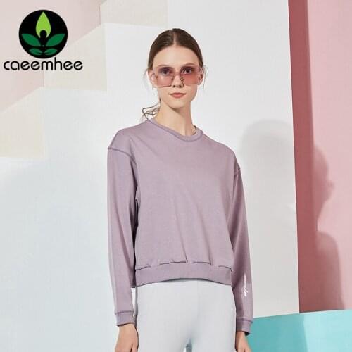 CAEEMHEE Women Crew Neck Sport Pullover Sweater Long Sleeve Gym Fitness Tops Casual Loose Running Workout Sweatshirts