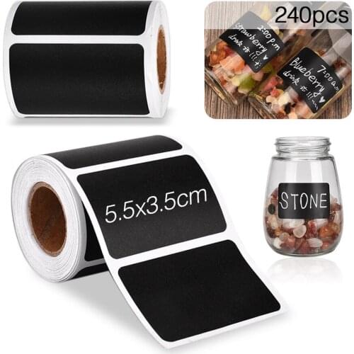2 Rolls Jars Stickers Waterproof 240pcs Kitchen Label Sticker Blackboard Labels Storage Organizer Jar Jam Sticker Spices Sticker