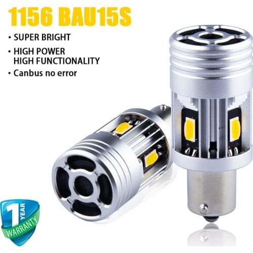 2Pcs 1156 LED 12V High QualityP21W BAU15S Car Lights Canbus No Error Turn Signal Light 7535 Chip W21W LED Lamp 3500LM