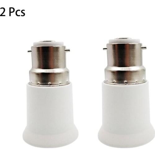 2Pcs Fireproof B22 to E27/E26 Lamp Socket LED Halogen Light Bulb Holder Converter Adapter CE RoHS Converter Socket Change