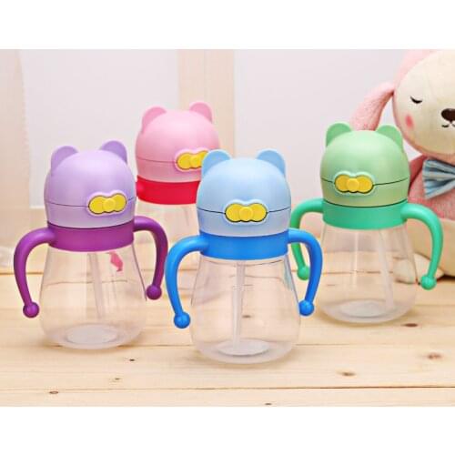 200ml Baby Infant Kids Feeding Drinking Water Straw Bottle Sippy Suction Cup With Handle