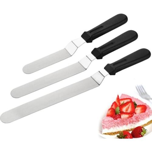 3PCS/Set Stainless Steel Butter Cake Cream Knife for Cake Smoother Icing Frosting Spreader Fondant Pastry Cake Decoration