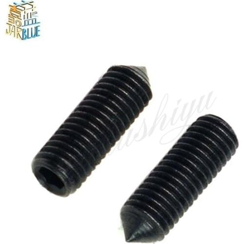 50 teil/los) DIN914 Grade 12,9 M2, M2.5, M3, M4 * L = 3,4, 5 ~ 20 brüniert kegel punkt set grub schraube