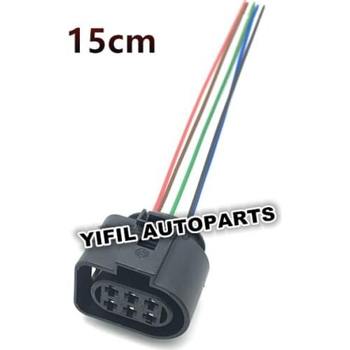 6 Pin/Way Oxygen Sensor Female Plug Connector Wiring Harness Pigtail 3.5mm Kit LSU 4.2 Case For VW Audi 1J0973733 1J0 973 733