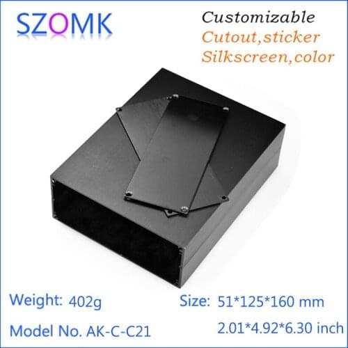 4 pcs, 51*125*160mm aluminium box electronic gps tracker electrical enclosure for pcb outlet boxes black aluminum case