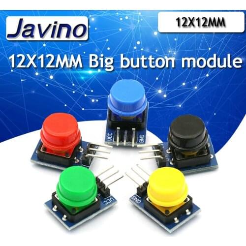5pcs 12X12MM Big key module Big button module Light touch switch module with hat High level output for arduino or raspberry pi 3