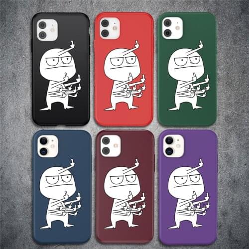 Funny Cartoon Stick Figure Despise Case For iPhone 11 12 Pro XS Max 6 6S 7 8 Plus X XR 12 mini 5S SE 2020 Shockproof Back Cover