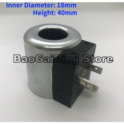 HYDAC Hydraulic Pump Solenoid Valve Coil , LONKING Excavator Solenoid Valve Coil Inner Diameter 18mm Height 40mm