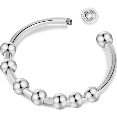 Stainless Steel Anxiety Ring with Turntable Beads Fidget Ring is Suitable for Women Anxiolytic Stress Jewelry Gifts