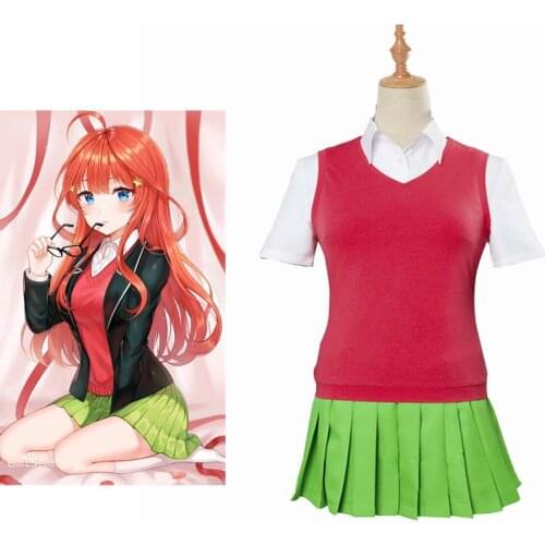 High-Q Unisex Anime Cos The Quintessential Quintuplets Nakano Itsuki Cosplay Costumes suit Sets Uniform