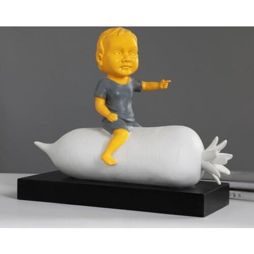 Creative Home Decor Radish Boy Figurine Nordic Decoration Home Statue Childrens Room Decoration Sculpture Ornaments Gift