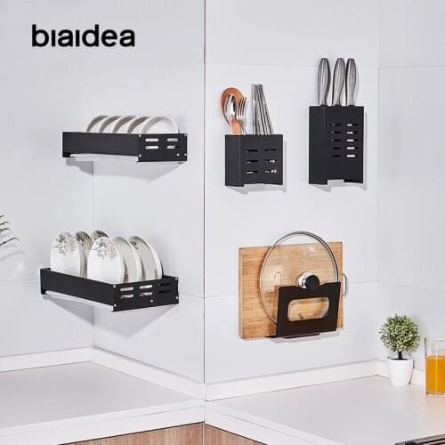 Punch Free Kitchen Shelves Storage Items Dish Drying Spice Rack Drainer Gadget Sets Accessories Housewares Supplies Organizer