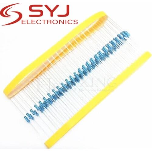 50pcs 1/4W Metal film resistor 1R ~ 1M 100R 220R 330R 1K 1.5K 2.2K 3.3K 4.7K 10K 22K 47K 100K 100 220 330 1K5 2K2 3K3 4K7 ohm