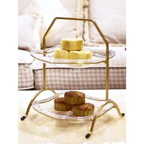 Stainless Steel Dried Fruit Bowl Stand Holder Acrylic Transparent Cake Dessert Plate Candy Tray Rack For Wedding Birthday Party