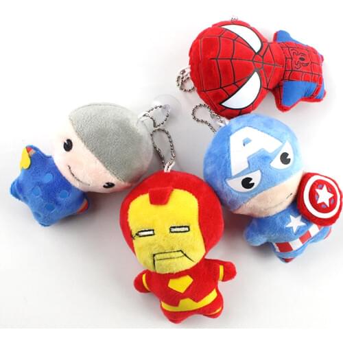 The Avengers Plush Toys Captain America Iron Man Thor Stuffed Plush Keychain Dolls Birthday Gift for Children