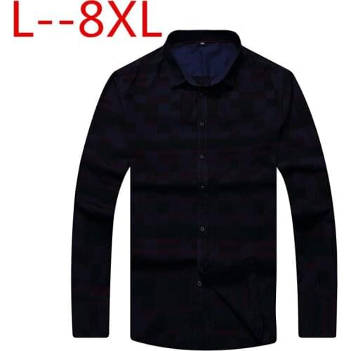 Plus size 8XL 7XL 6XL 5XL Brand New Striped Shirt Men Causal Shirts High quality Clothing Men Business Dress Shirt