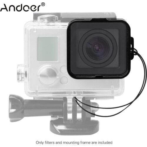 Andoer Square ND Lens Filter Protector Kit Set(ND2/ND4/ND8/ND16) for GoPro Hero4/3+/3 w/ Mounting Frame Holder