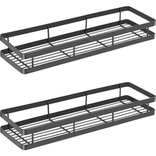 Wall Mounted Spice Rack Organizer 2 Pack, Punch-Free Floating Shelves Storage for Pantry Cabinet Door, Sturdy Hanging