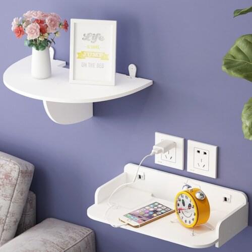 New Wifi Projector Router Shelf Storage Boxes Cable Power Plus Wire Bracket Box Wood-Plastic Wall Shelves Hanging DIY Home Decor