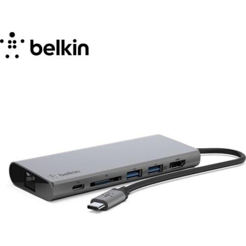 Belkin Original USB-C Multimedia Hub 60W PD Dock Station for MacOS and Windows USB-C Laptops for MacBook M1(2020) F4U092btSGY