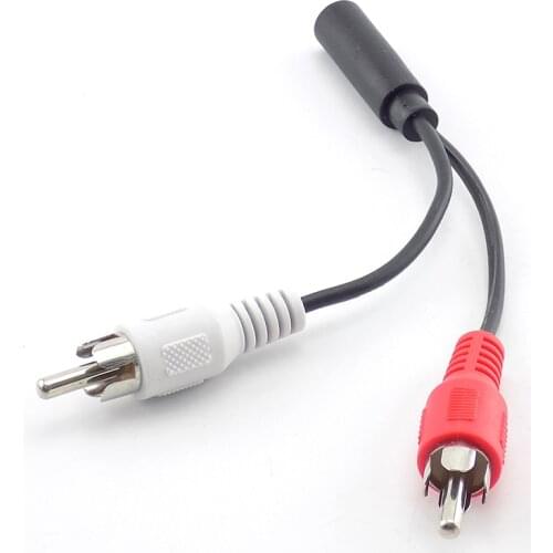 3.5mm Female to 2 Male RCA Cable Splitter Converter Adapter Aux Audio Extension Cord Y-Cable For Laptop MP3/MP4 Conversion Line