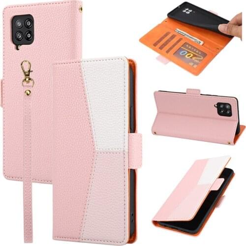 Shockproof Case for Samsung Galaxy A22 4G 2021 Splicing Flip Leather Wallet Case for Galaxy A22 Shell A 22 SM-A225F Stand Cover
