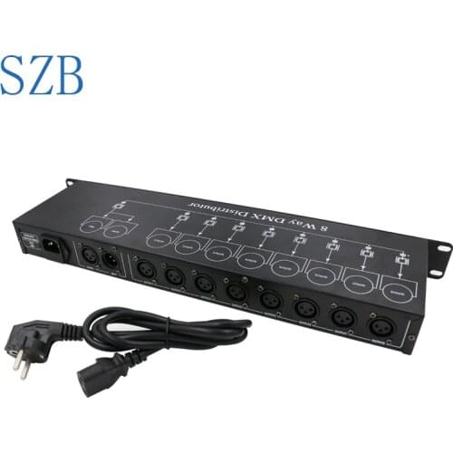 SZB DMX512 Splitter Light Signal Amplifier Splitter 8 way DMX Distributor for moving head par cans stage dj effect/SZB-EL010