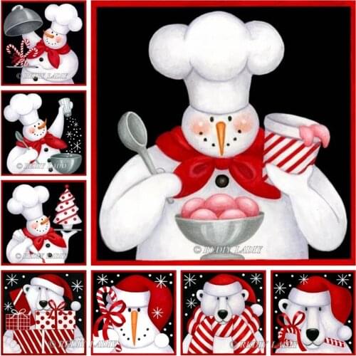 REDIY LADIY Diamond Embroidery Snowman Picture Christmas Gift Full Square Rhinestones Needlework Hobby Crafts Home Decoration