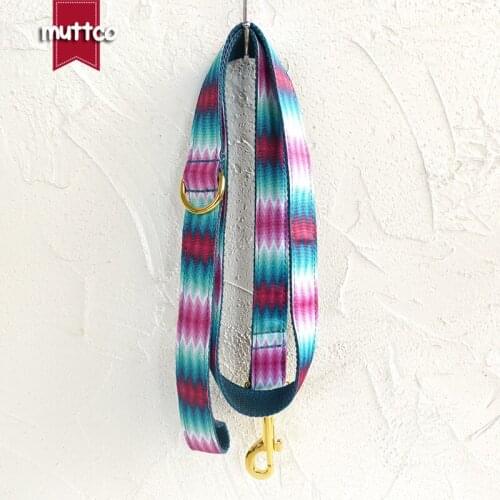 MUTTCO Adjustable dog collar THE GREEN handmade pet products 5 sizes metal buckle double cloth dog leash UDC010B