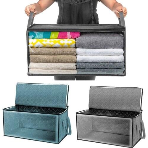 Foldable Non-woven Storage Box Clothes Organizer Pouch Suitcase Home Storage Box Quilt Storage Container Bag