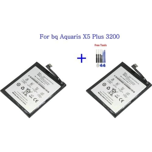 2x 3200mAh Replacement Phone Battery BQ 3200 bq3200 For bq Aquaris X5 Plus Recahargerable Batteries + Repair Tools kit