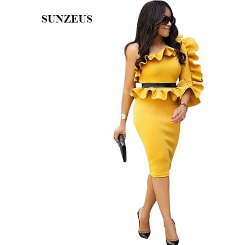 Женские коктейльные платья на одно плечо Sunzeus China At AliExpress
