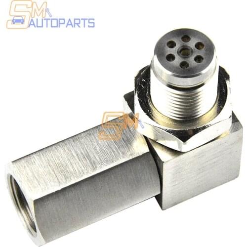 Universal 90 Degree O2 Sensor Spacer Engine Light CEL Check Bung Mini Catalytic Converter Solid