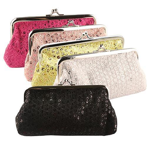 Women Sequins Buckle Clutch Evening Party Bag Phone Package Handbag Wallet Purse