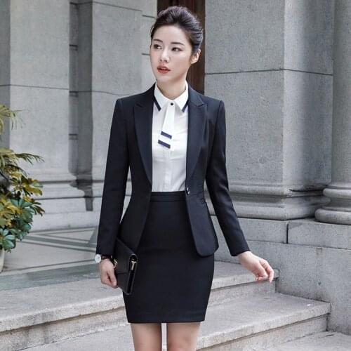Womens suit autumn and winter new high-end temperament lapel professional suit wild trousers short skirt womens two-piece suit