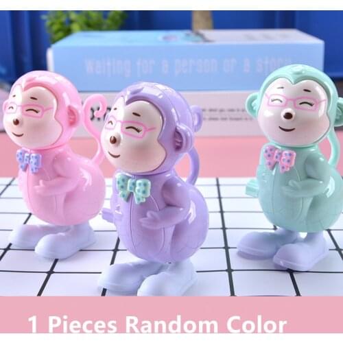 1pieces Monkey Clockwork Cute Cartoon Animals Wind Up Toys for Children 2-4 Years Animal Pull Back Toy 7.5*5*11cm
