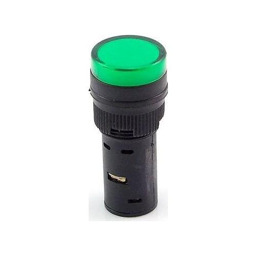 10) Light 24VDC 16mm Diameter Green LED Power Indicator Signal 45mm Height