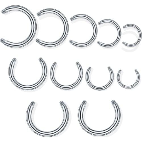 100Pcs Steel Horseshoe Piercing Bar Post Only For Ear Septum Helix Nose Rings Replacement Accessories Piercings Jewelry 14G 16G