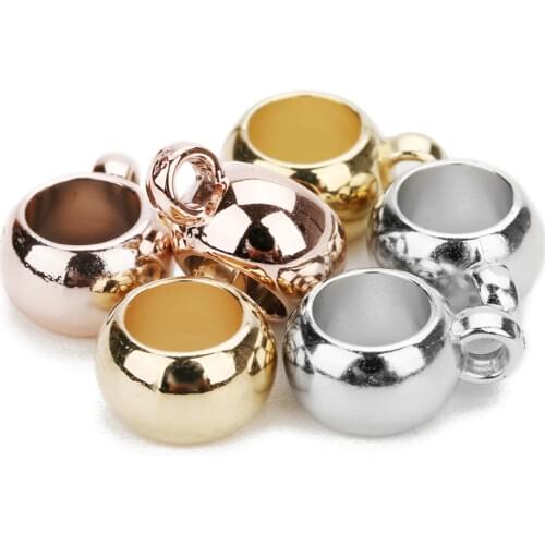 100pcs/lot 5/6mm Charms Bail Big Hole Acrylic CCB Bead Clip Clasp Pendant Clasps Hooks Loose Spacer Beads For DIY Jewelry Making