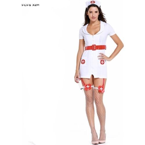 2 colors Sexy Woman Nurse Cosplay Halloween Doctors Costume Female Carnival Purim Masquerade Nightclub Role play bar Party dress